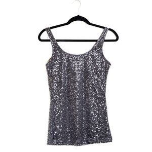 Imaginary Voyage Glittering Silver Tank Top
